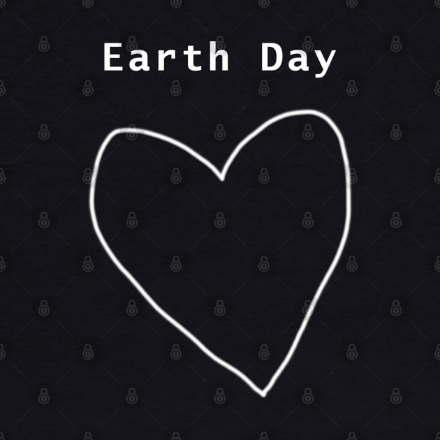 White Line Earth Day Heart Outline by ellenhenryart